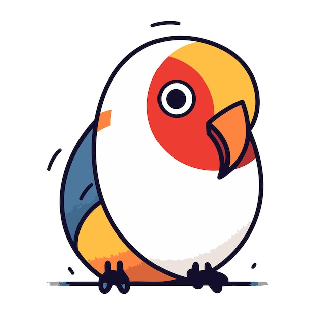 Cute cartoon parrot Vector illustration in a flat style