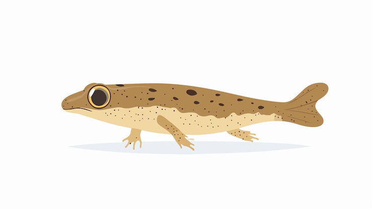 Vector cute cartoon tadpole vector illustration for isolated designs