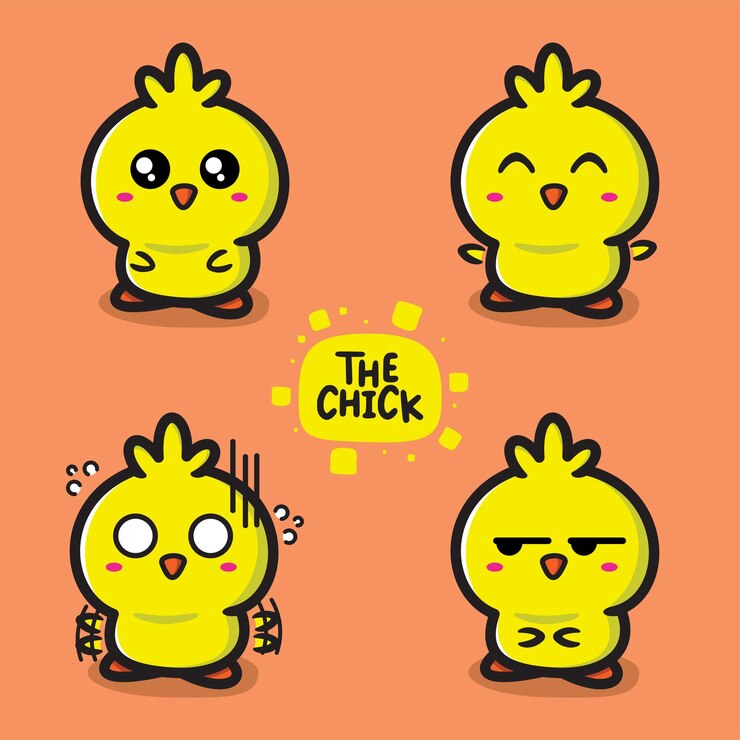 Vector cute chick emoji