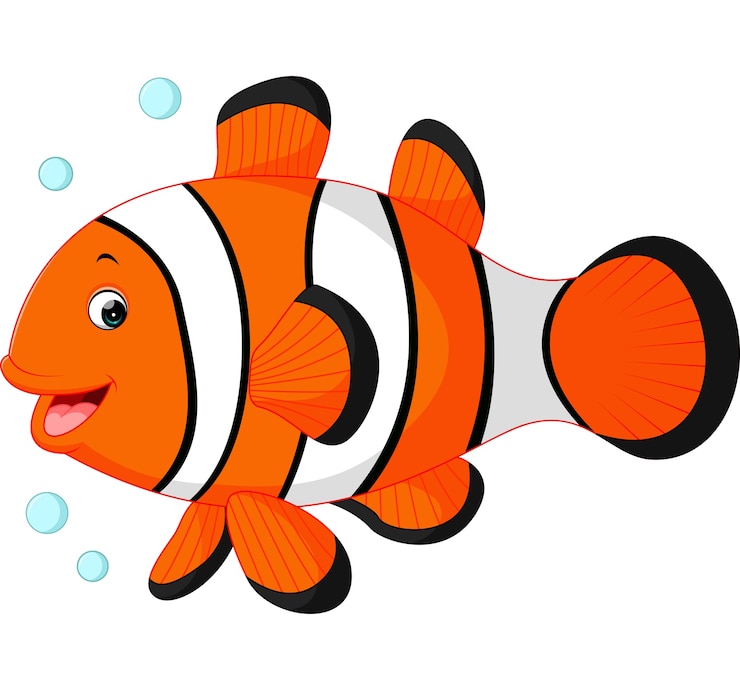 Vector cute clown fish cartoon