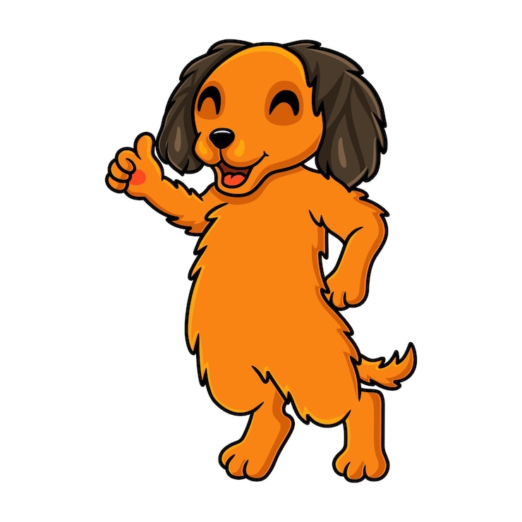 Vector cute dachund dog cartoon giving thumb up