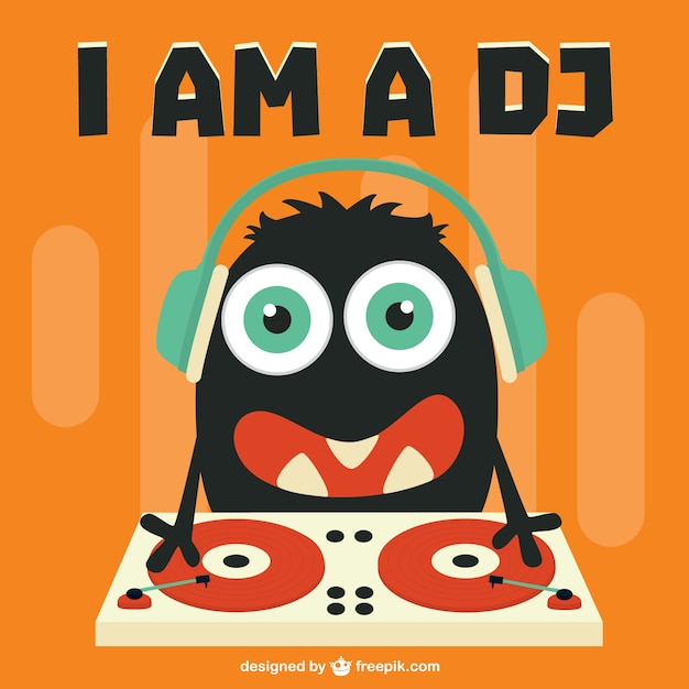 Cute DJ cartoon character 