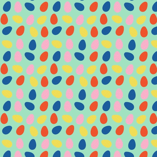 cute easter seamless pattern hand draw easter colored eggs vector pattern