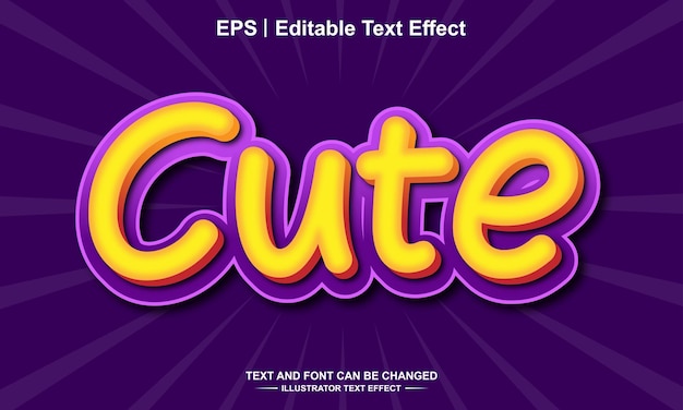 Cute editable text effect