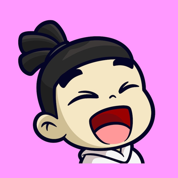 Vector cute emotes a boy burst out laughing premium cartoon vector character