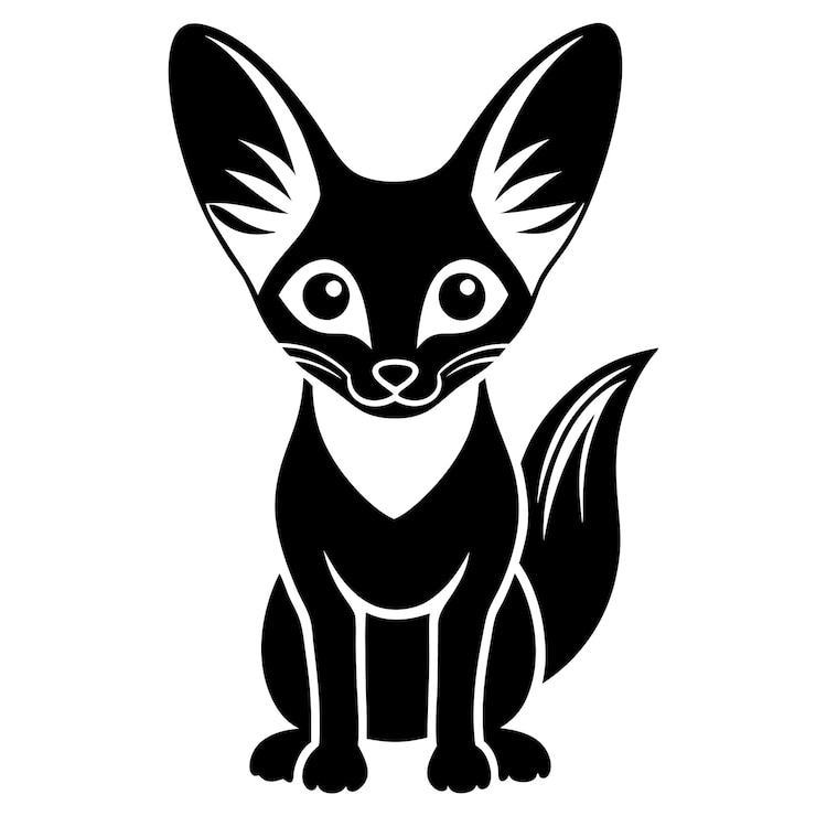 Vector cute fennec fox vector illustration
