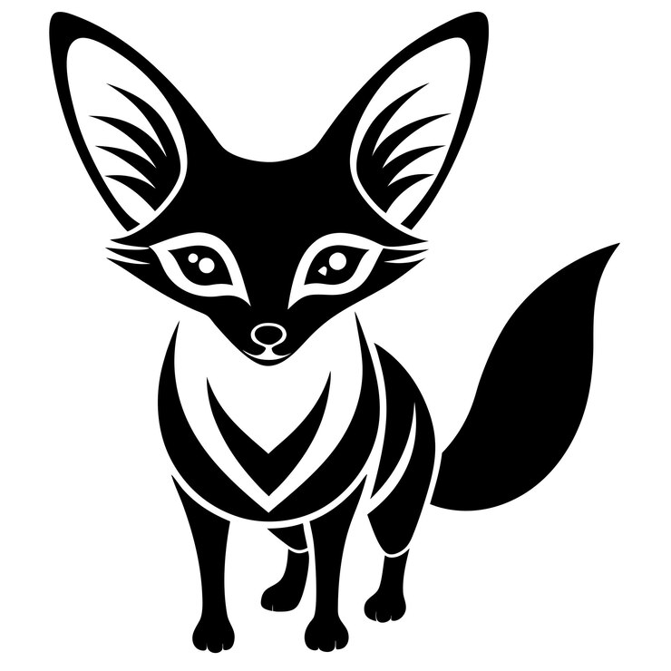 Vector cute fennec fox vector illustration