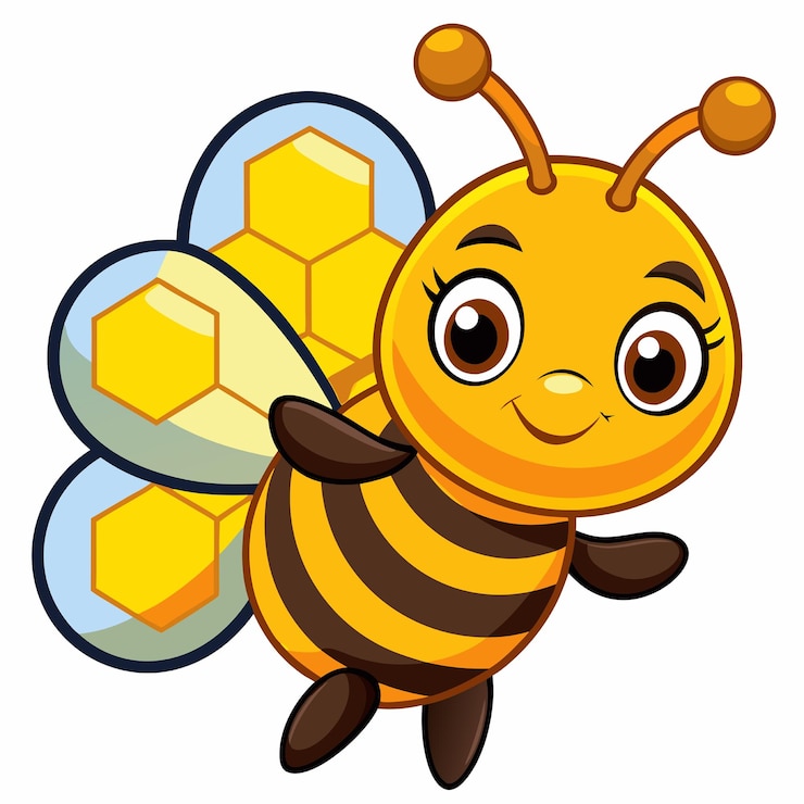 Vector cute honey bee flying cartoon vector icon illustration animal nature icon concept isolated premium vector flat cartoon style