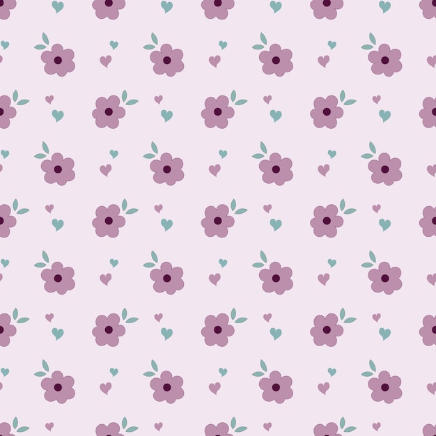 Cute kawaii sweet pastel floral seamless pattern background