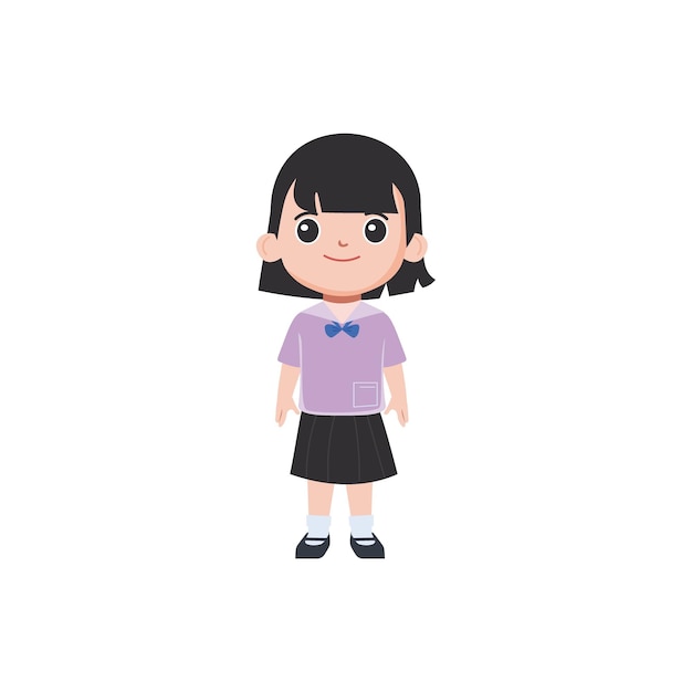 cute little vector child pose in cute clothes boy
