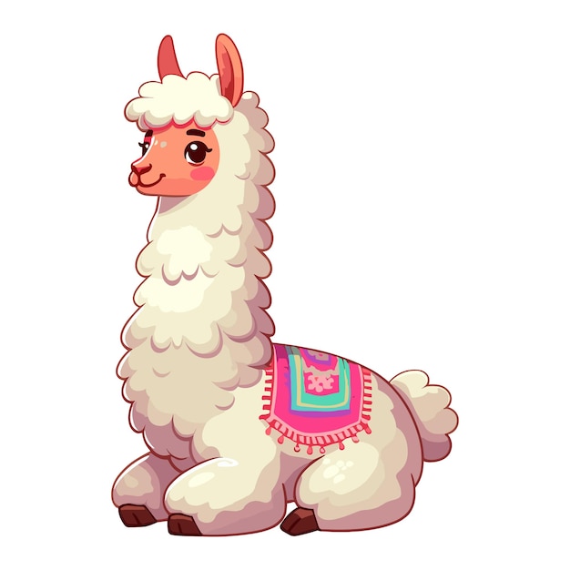 Cute Llama Vector Cartoon illustration