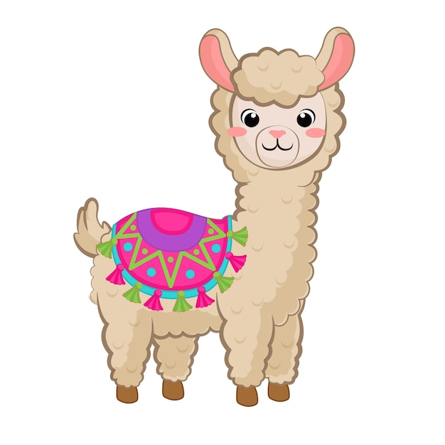 Cute Llamas. Funny hand drawn alpaca characters