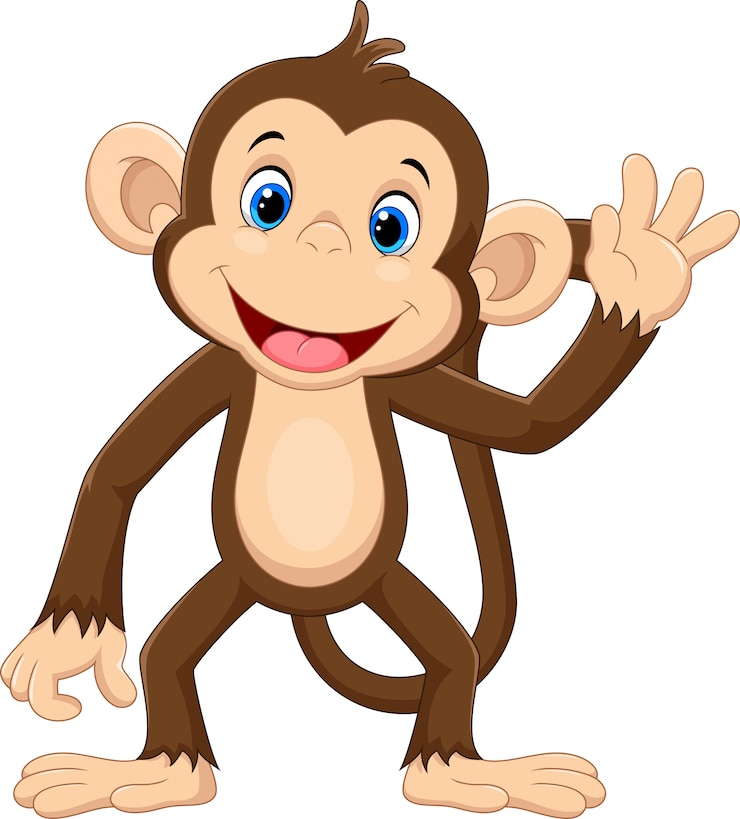 Vector cute monkey cartoon