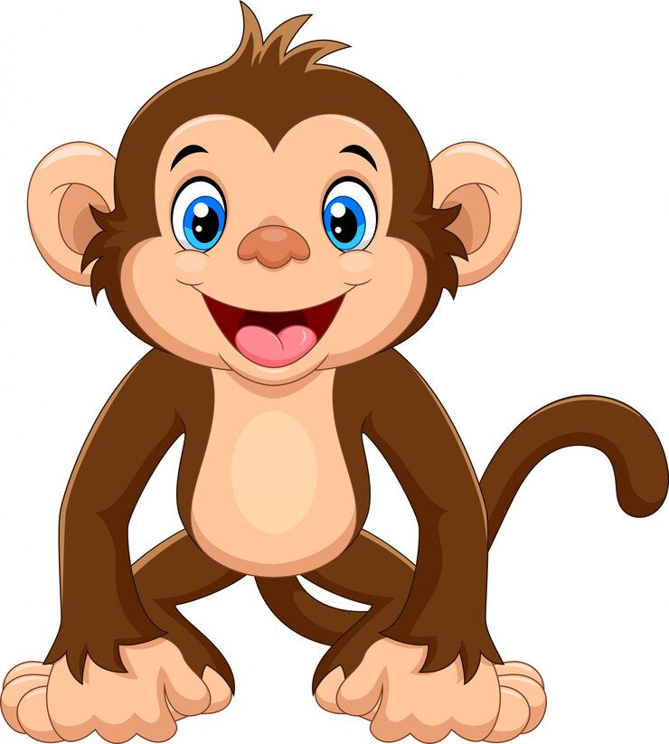 Vector cute monkey cartoon