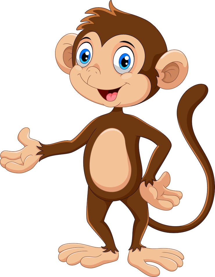 Vector cute monkey cartoon