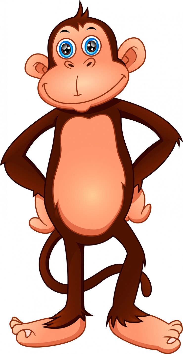 Vector cute monkey cartoon