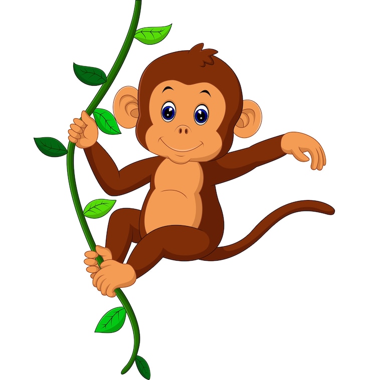 Vector cute monkey