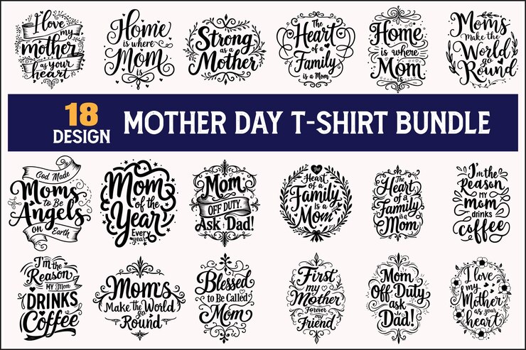 Vector cute mothers day svg designs