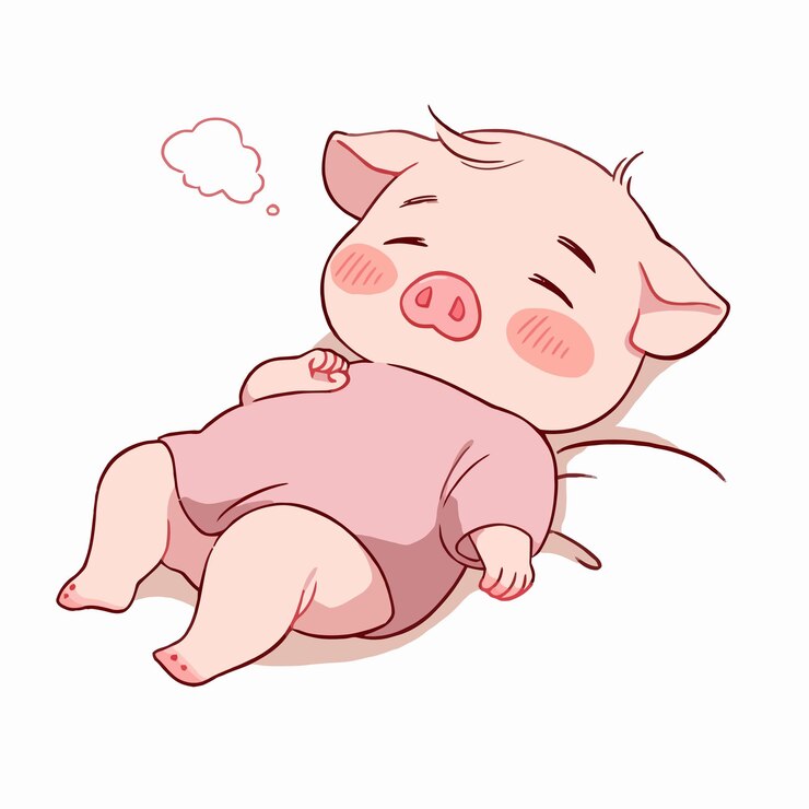Vector cute pig cartoon