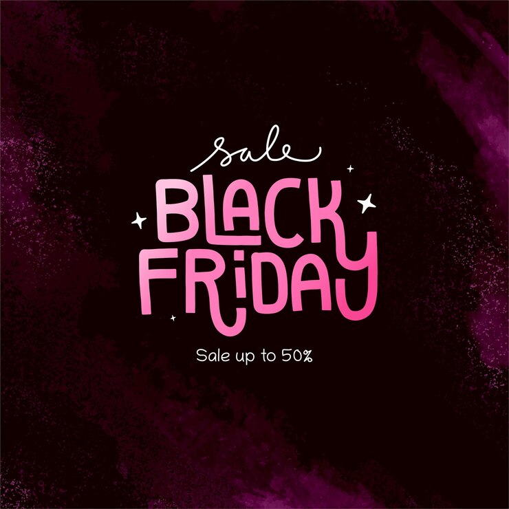 Vector cute pink black friday banner typography