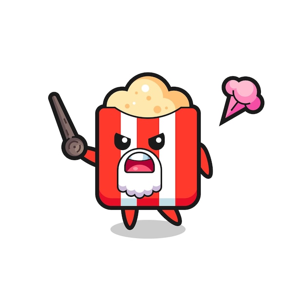 Cute popcorn grandpa is getting angry , cute style design for t shirt, sticker, logo element
