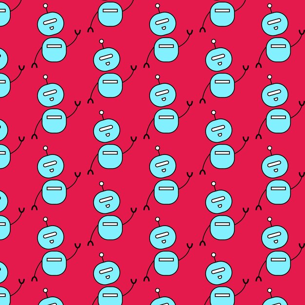 Cute Robot vector design for wallpaper background fabric and textile