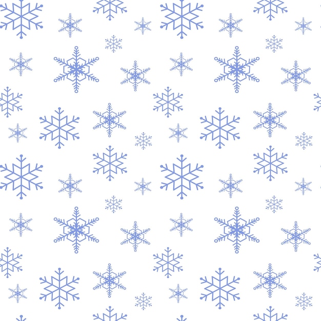 Cute seamless pattern of snowflakes.