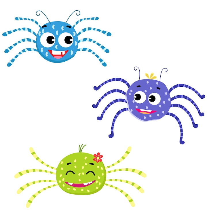 Vector cute spiders for kids vector