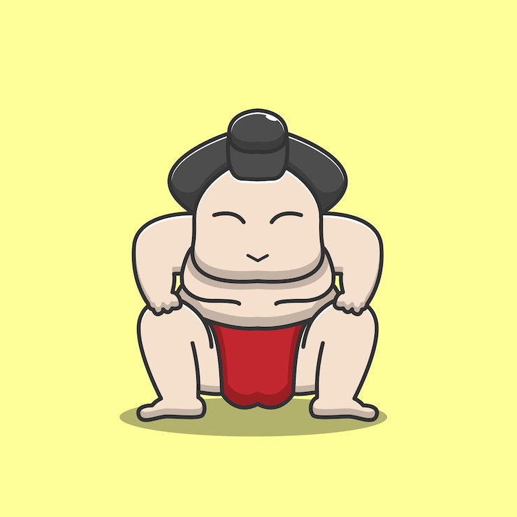 Vector cute sumo chibi vector illustration