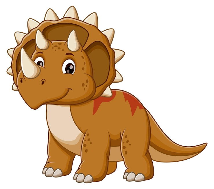 Vector cute triceratops cartoon animal nature icon concept isolated