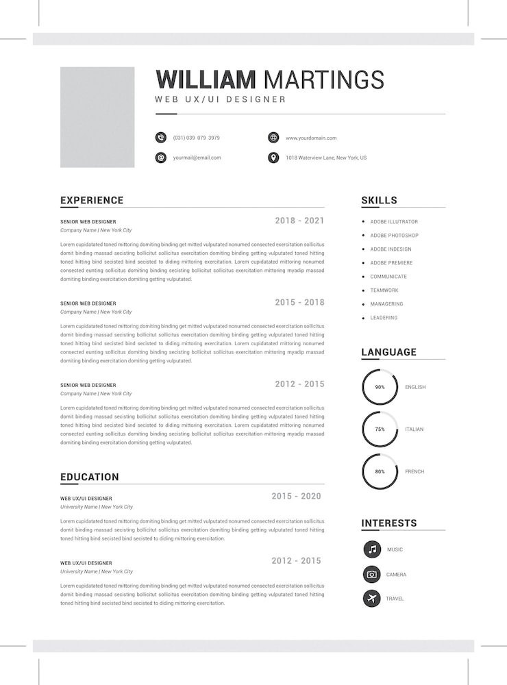 Vector cv templates professional resume letterhead cover letter business layout job applications