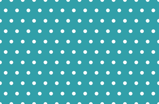 Cyan blue and white polka dot pattern vector background
