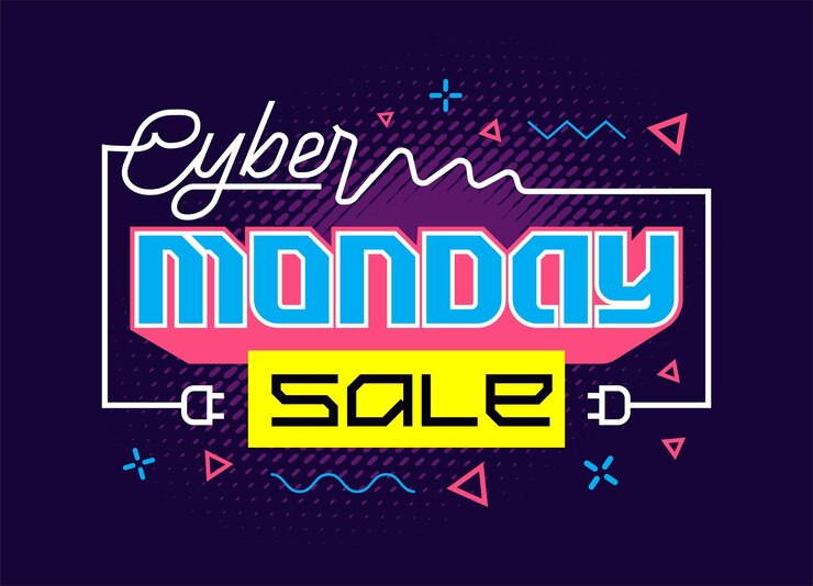 Vector cyber monday theme sale lettering vector