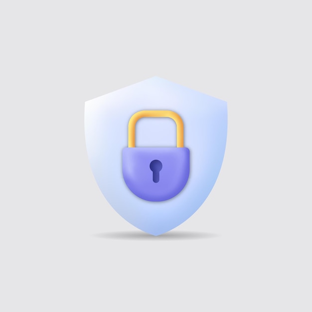 cyber security 3d collection. security 3d cartoon vector illustration. shield icons. isolated cartoo