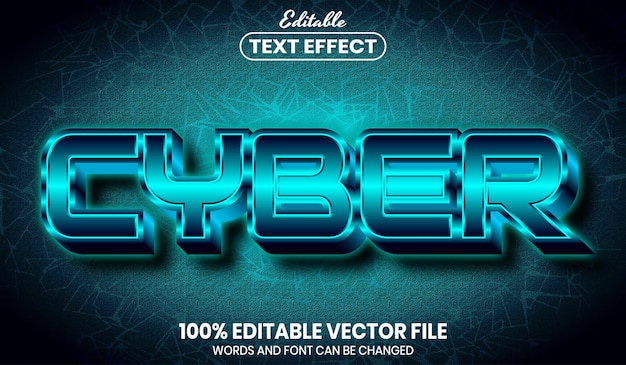cyber text, font style editable text effect