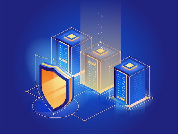 cybersecurity. protection network security and safe your data concept. digital crime. anonymous hacker. web page design templates. isometric vector illustration