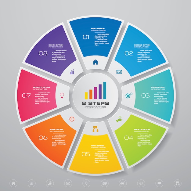 cycle chart infographics elements for data presentation.
