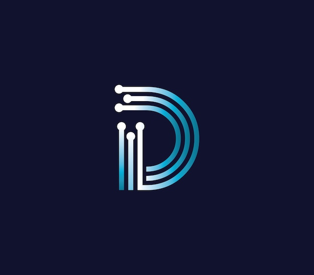 D Alphabet connection logo design concept