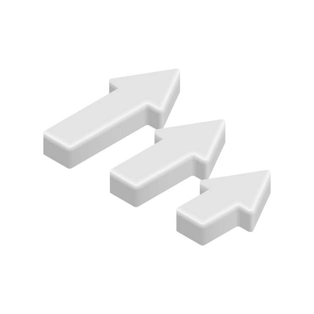 d graph arrows icon vector isometric chart data visualization element arrows isolated on white