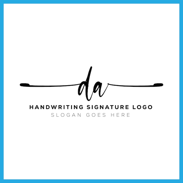 DA handwriting signature logo design DA letter real estate beauty photography letter logo