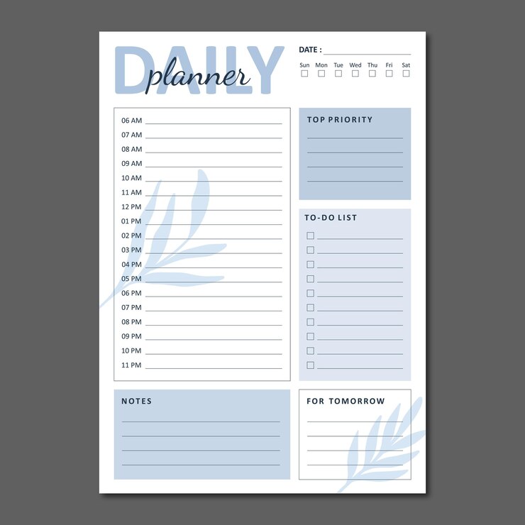Vector daily planner vector template