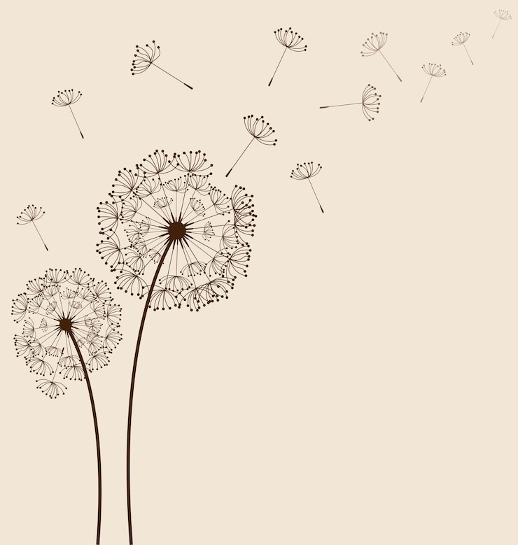 Vector dandelions background vector