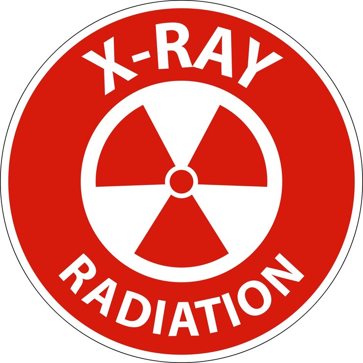 Vector danger xray radiation sign on white background