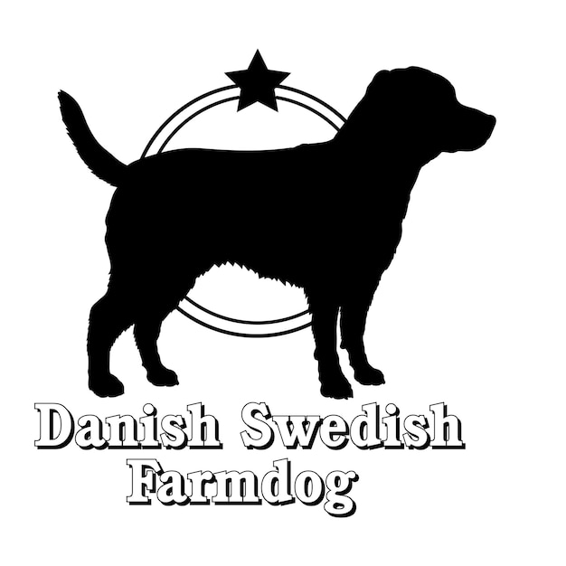 Danish Swedish Farmdog silhouette dog dog breeds logo vector monogram silhouette logo design