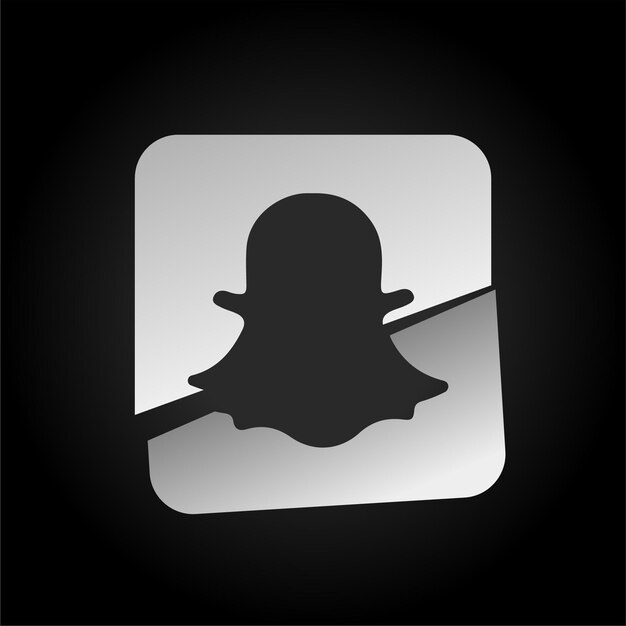 Dark Background Sliced Effect Snap Chat Icon with Modern Visual