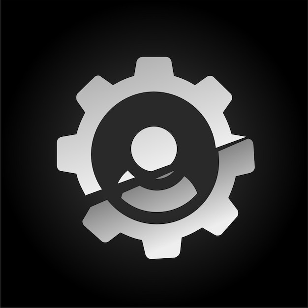 dark background sliced effect user process icon with modern visual