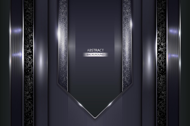 Dark Black Abstract Background With Glossy Lines Effect