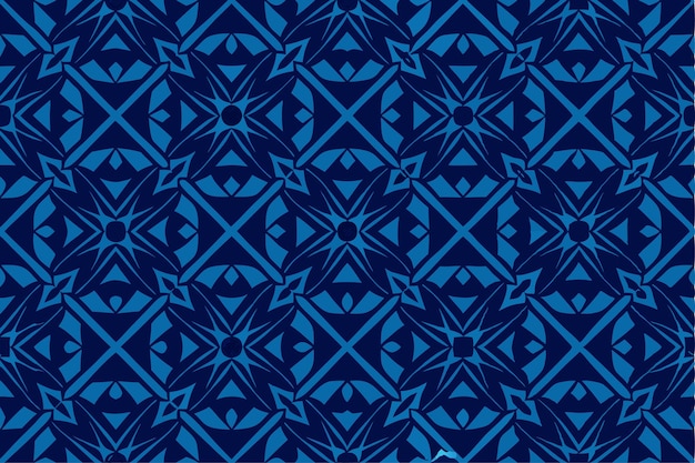 Dark Blue Art Deco Geometric Seamless Pattern