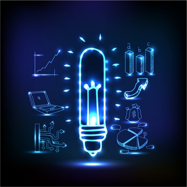 Vector dark blue business background with shiny objects