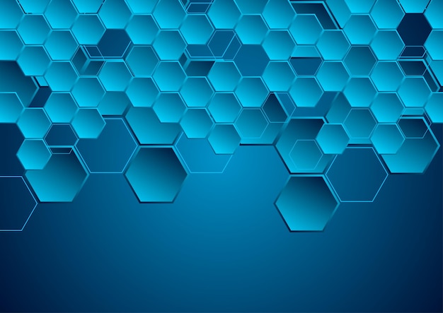 Dark blue hitech geometric abstract background Vector futuristic design